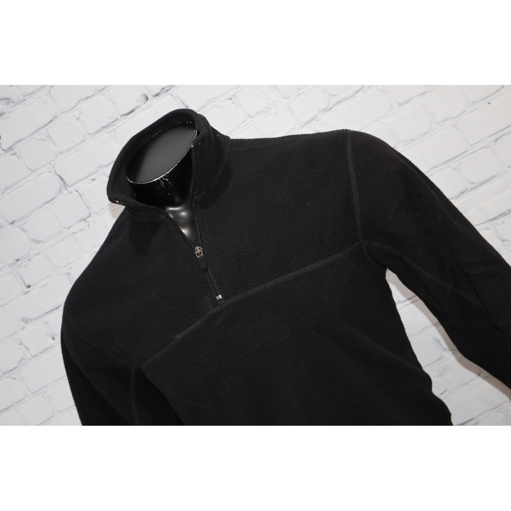 Eddie Bauer Fleece 1/4 Zip Pullover Mens Small Black Long Sleeve Mock Neck